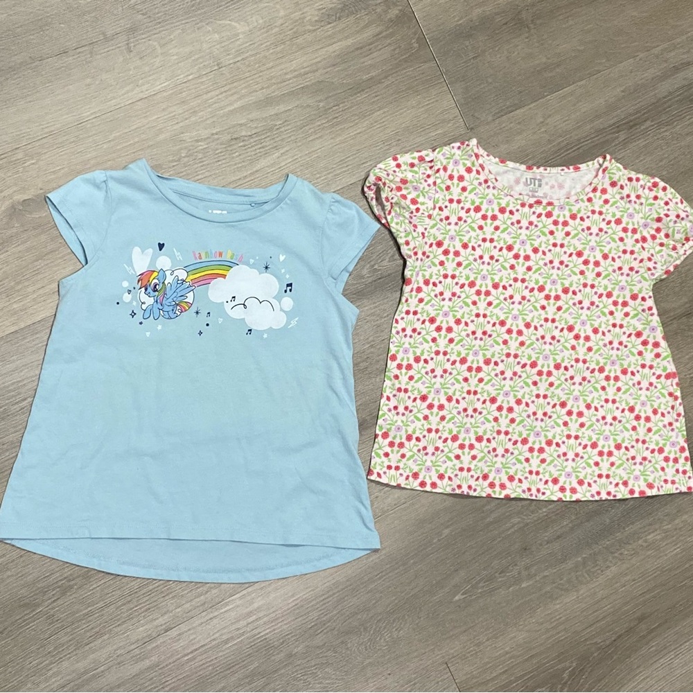 Pair Of Uniqlo Adorable Toddler Girl’s Tees -5/6T